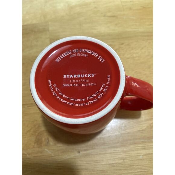 Starbucks 2021- 11.oz Christmas Red Coffee‎ Ceramic Mermaid Cup Mug - Picture 4 of 5